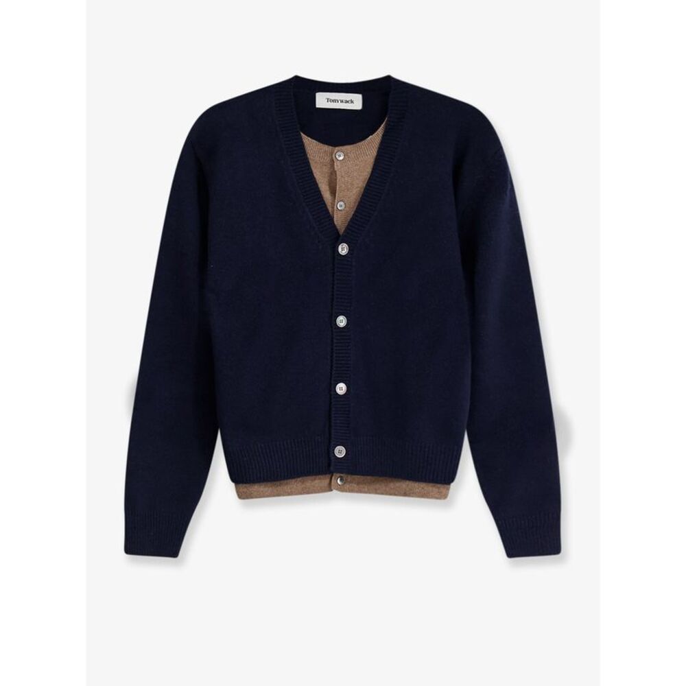 Tonywack Men Layered Wool Blend Cardigan